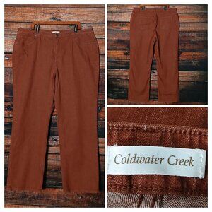 Coldwater Creek Jeans Plus Size 24W Straight Leg Brick Brown Denim Stretch